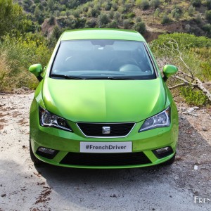 Photo face avant SEAT Ibiza Connect restylée Vert Lima (Juin 20