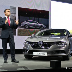 Photo Carlos Ghosn & Renault Talisman (2015)