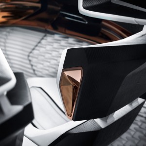 Photo détail insert cuivre siège Peugeot Fractal Concept Car (