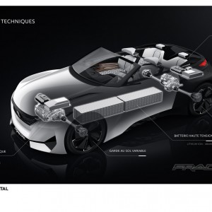 Dessin technique officiel Peugeot Fractal Concept Car (2015)