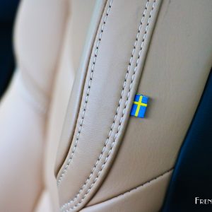 Photo détail drapeau suédois siège cuir Volvo V90 T6 (2016)