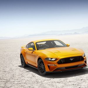 Photo officielle Orange Fury Ford Mustang GT V8 restylée (2017)