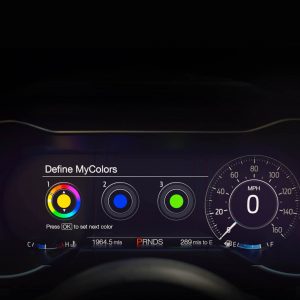 Photo combiné digital Ford Mustang GT V8 restylée (2017)