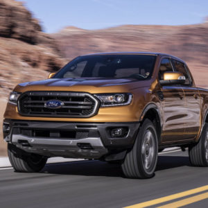 Photo dynamique route Ford Ranger restylé USA (2018)
