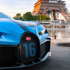 Photo calandre Bugatti Chiron Pur Sport Paris (2020)